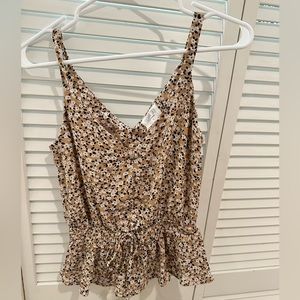 Floral pattern A-line spaghetti strap top